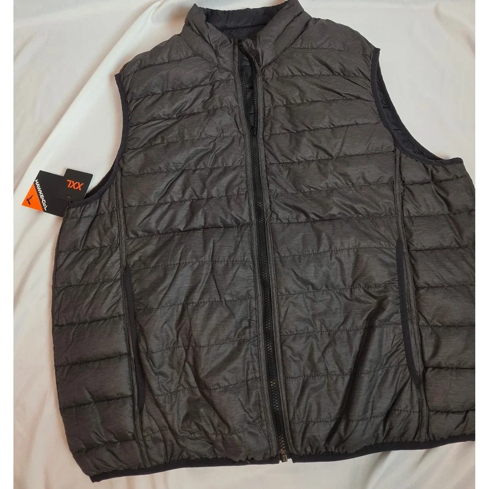 Hawke & Co Pro Series Reversible Down Packable Vest XXL Gray Black NWT